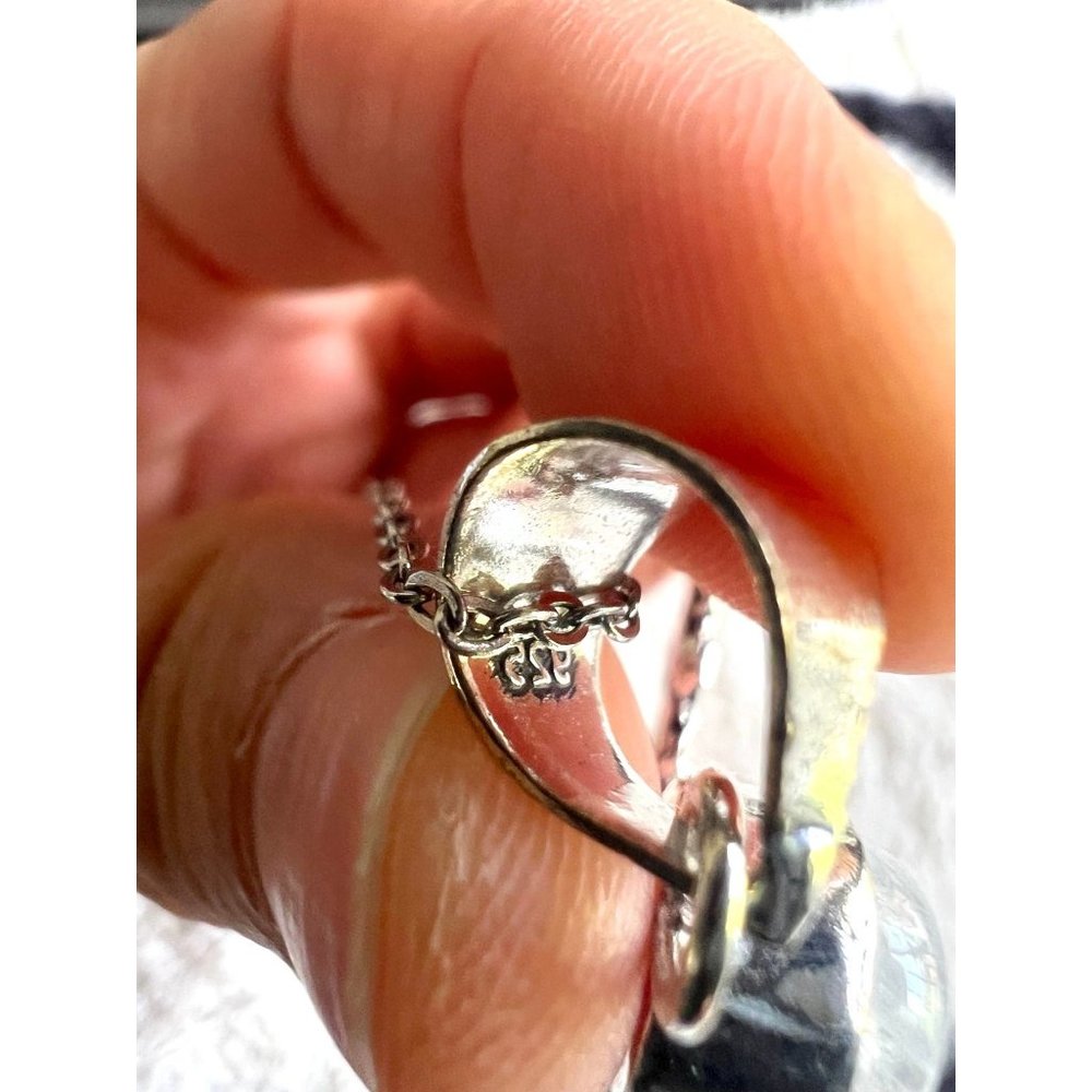 925 Ornamental Rainbow Flash Moonstone Pendant Necklace - Picture 6 of 6